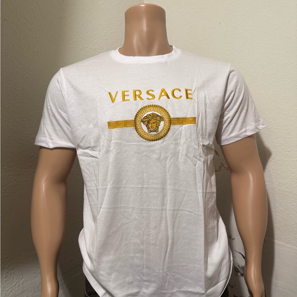 Versace White and Gold Men's T-Shirt size S - Picture 1 of 4